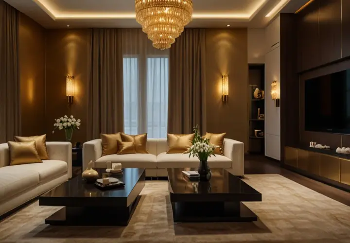 Jak wybrać elegancką złotą lampę do salonu? Inspiracje i pomysły 