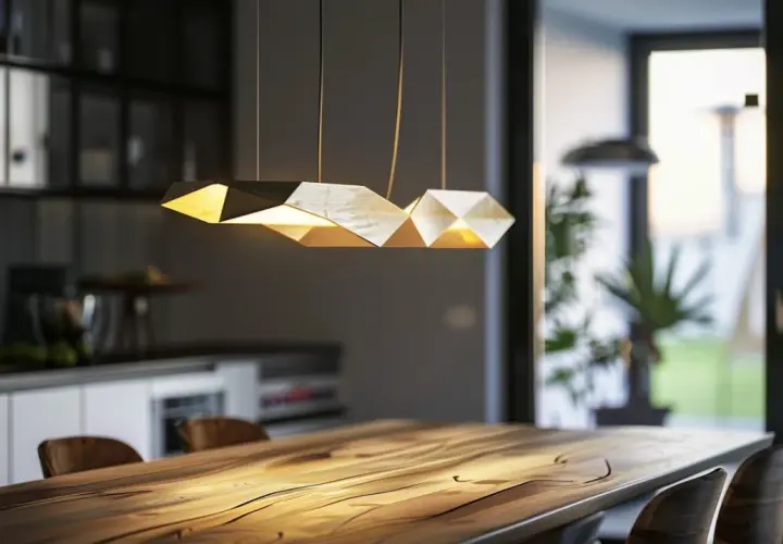 Lampa nad stolem: Wyjątkowe lampy nad stolem w salonie