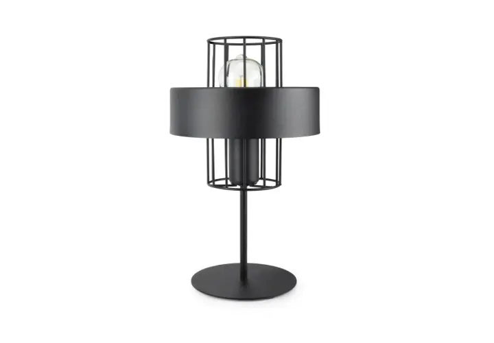 Lampa na szynie czarna - elegancka lampa stołowa czarna w stylu loft