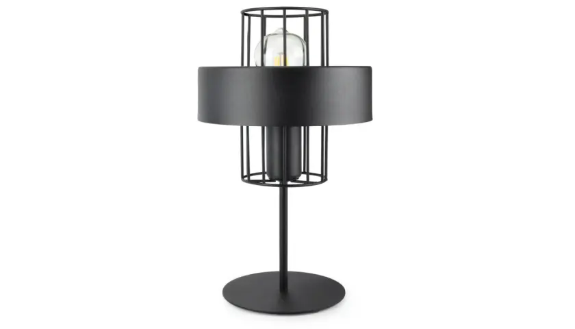 Lampa na szynie czarna - elegancka lampa stołowa czarna w stylu loft