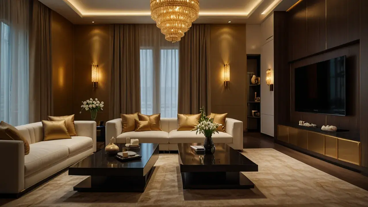 Jak wybrać elegancką złotą lampę do salonu? Inspiracje i pomysły 